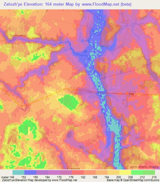 Zalozh'ye,Belarus Elevation Map