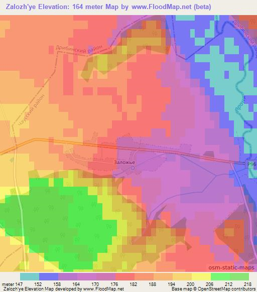Zalozh'ye,Belarus Elevation Map