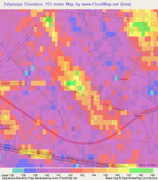Zalyessye,Belarus Elevation Map