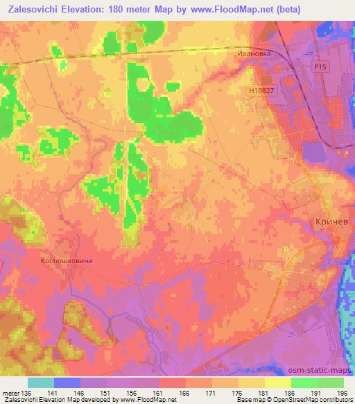 Zalesovichi,Belarus Elevation Map
