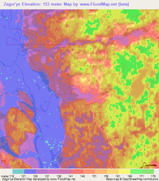 Zagor'ye,Belarus Elevation Map