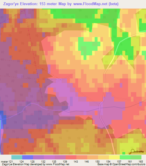 Zagor'ye,Belarus Elevation Map