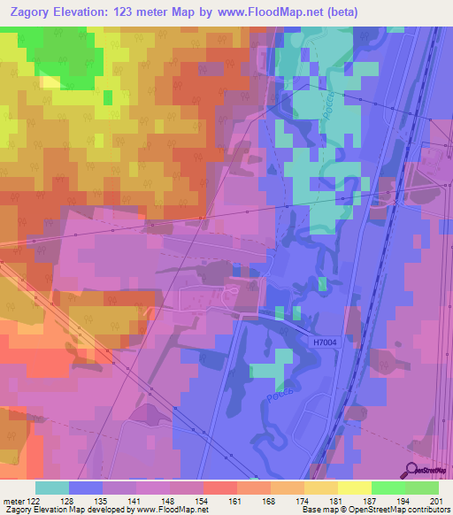 Zagory,Belarus Elevation Map