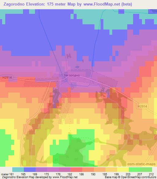 Zagorodno,Belarus Elevation Map
