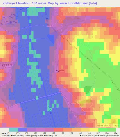 Zadveya,Belarus Elevation Map