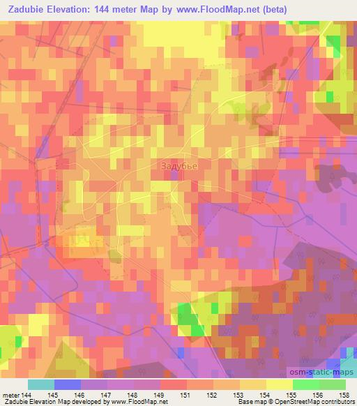 Zadubie,Belarus Elevation Map