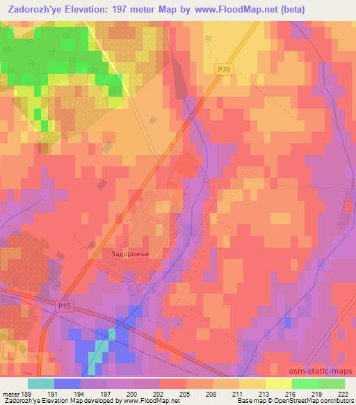 Zadorozh'ye,Belarus Elevation Map