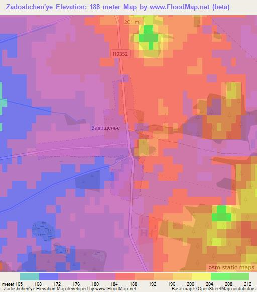 Zadoshchen'ye,Belarus Elevation Map