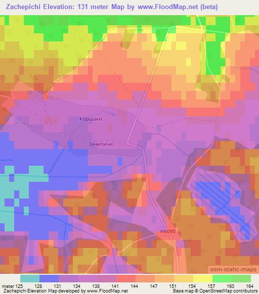 Zachepichi,Belarus Elevation Map