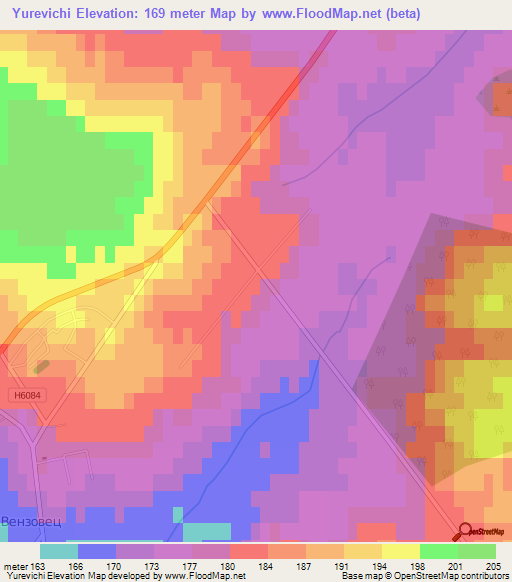 Yurevichi,Belarus Elevation Map