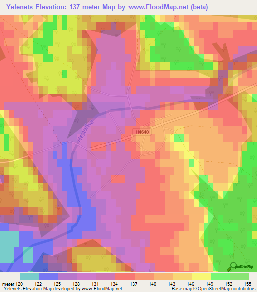 Yelenets,Belarus Elevation Map
