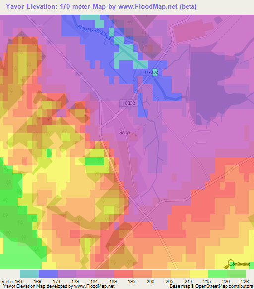 Yavor,Belarus Elevation Map