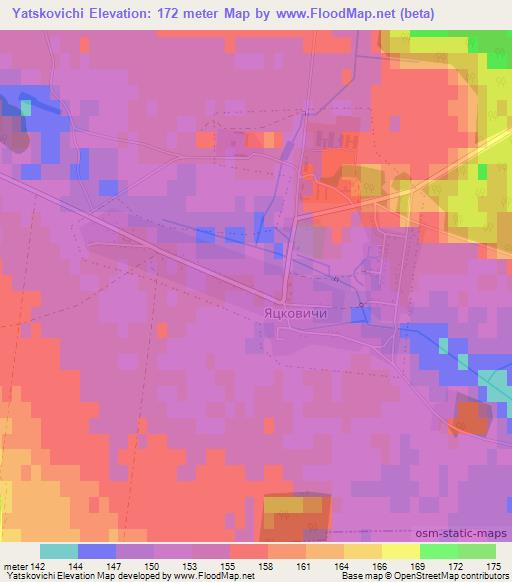 Yatskovichi,Belarus Elevation Map