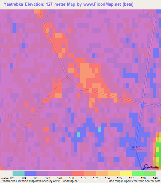 Yastrebka,Belarus Elevation Map