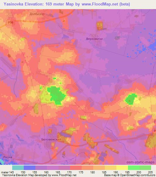 Yasinovka,Belarus Elevation Map