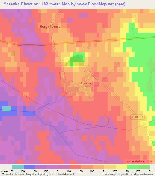 Yasenka,Belarus Elevation Map
