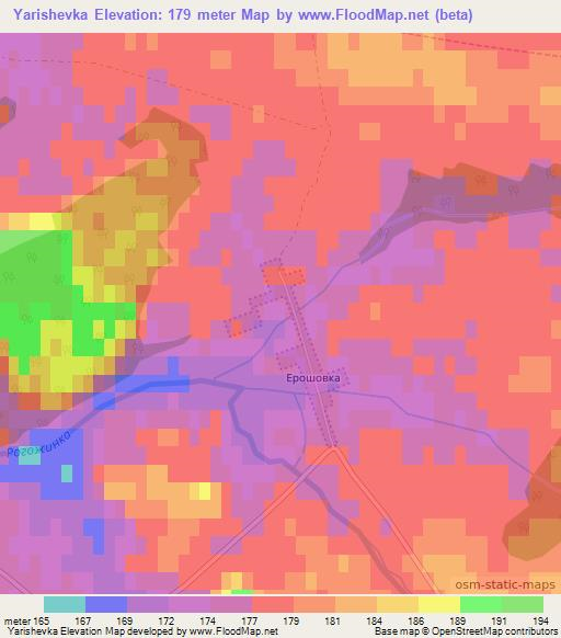 Yarishevka,Belarus Elevation Map