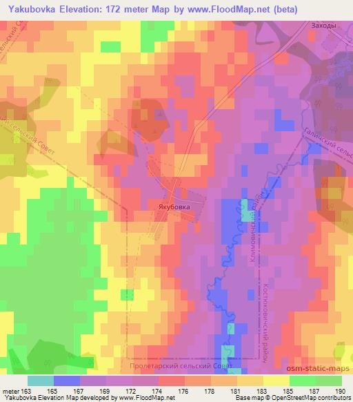 Yakubovka,Belarus Elevation Map