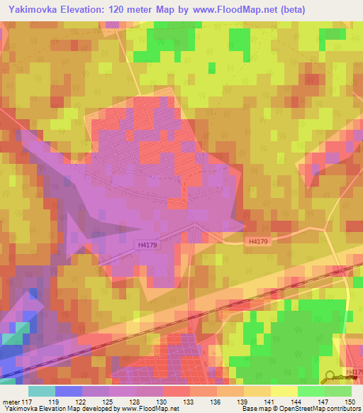 Yakimovka,Belarus Elevation Map