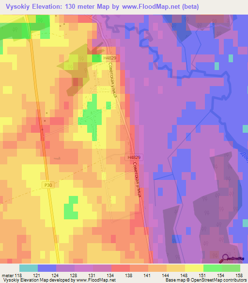 Vysokiy,Belarus Elevation Map