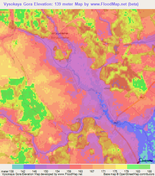 Vysokaya Gora,Belarus Elevation Map