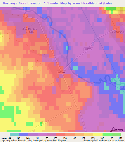 Vysokaya Gora,Belarus Elevation Map