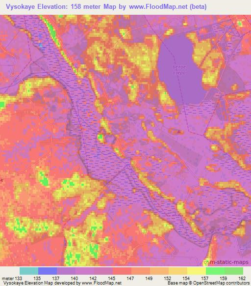 Vysokaye,Belarus Elevation Map