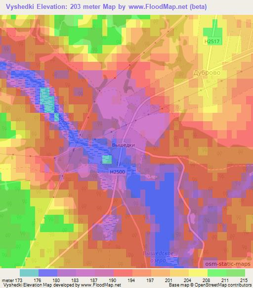 Vyshedki,Belarus Elevation Map