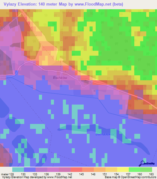 Vylazy,Belarus Elevation Map