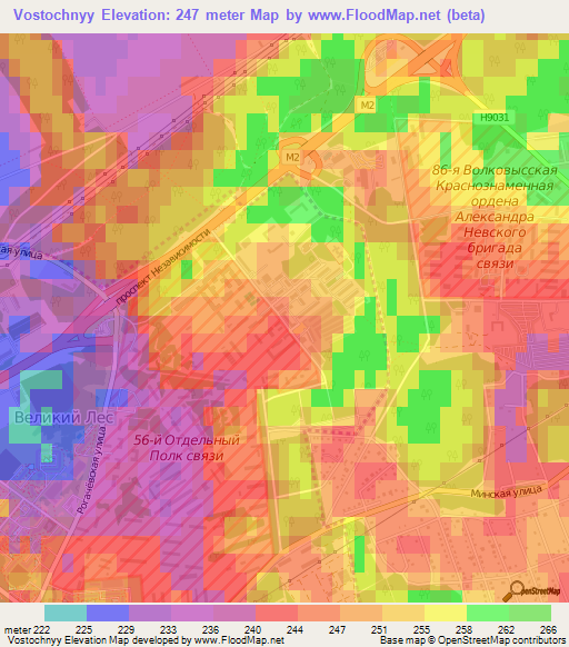 Vostochnyy,Belarus Elevation Map