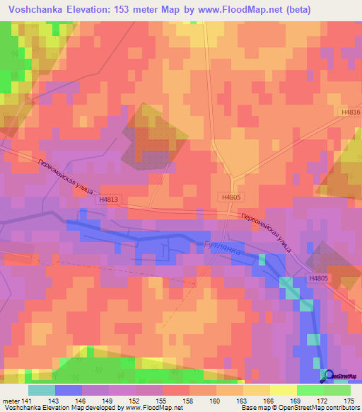 Voshchanka,Belarus Elevation Map