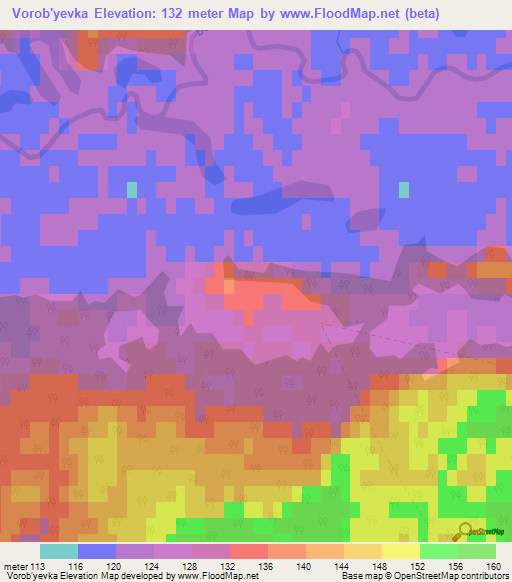 Vorob'yevka,Belarus Elevation Map