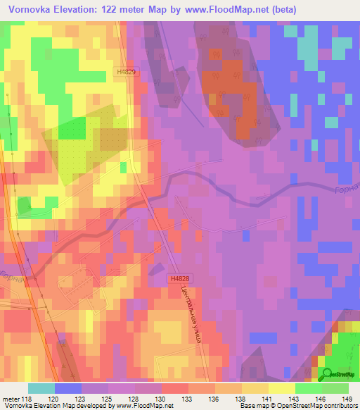 Vornovka,Belarus Elevation Map