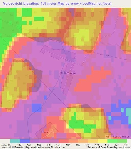 Volosovichi,Belarus Elevation Map