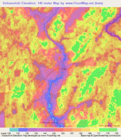 Volosovichi,Belarus Elevation Map