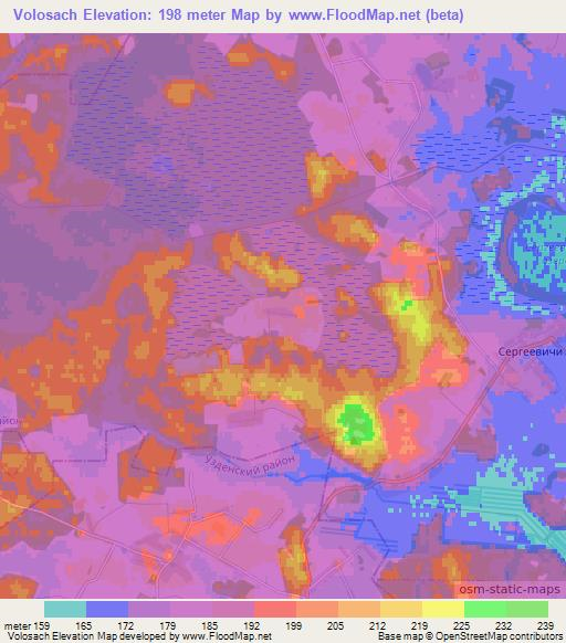 Volosach,Belarus Elevation Map