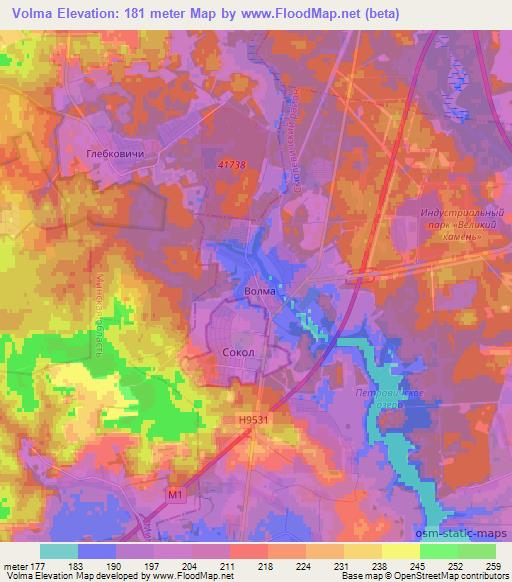 Volma,Belarus Elevation Map