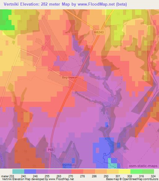 Vertniki,Belarus Elevation Map