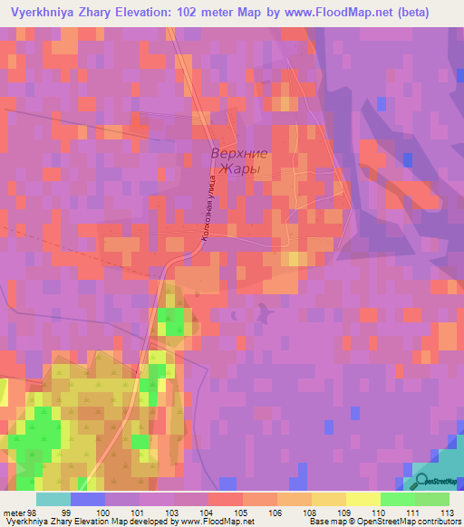 Vyerkhniya Zhary,Belarus Elevation Map