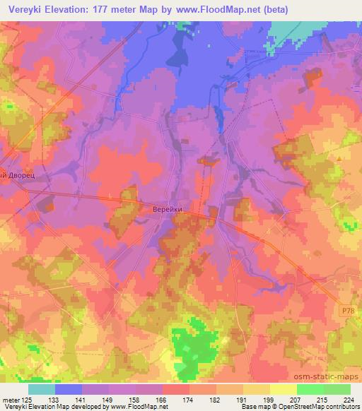 Vereyki,Belarus Elevation Map