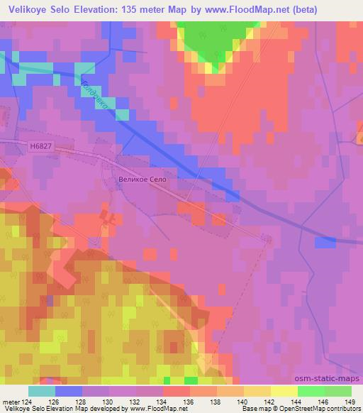 Velikoye Selo,Belarus Elevation Map