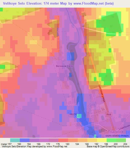 Velikoye Selo,Belarus Elevation Map