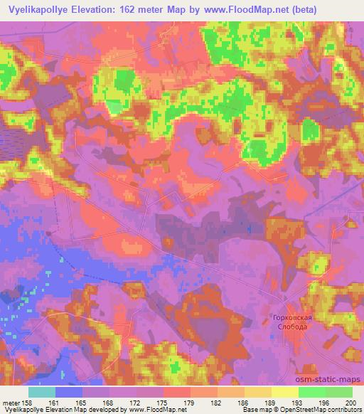 Vyelikapollye,Belarus Elevation Map