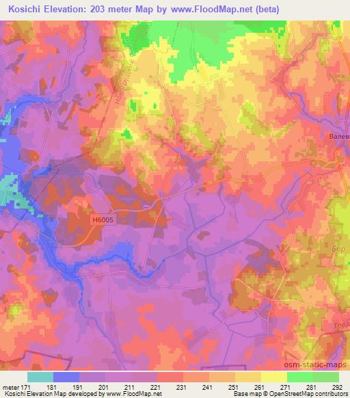 Kosichi,Belarus Elevation Map