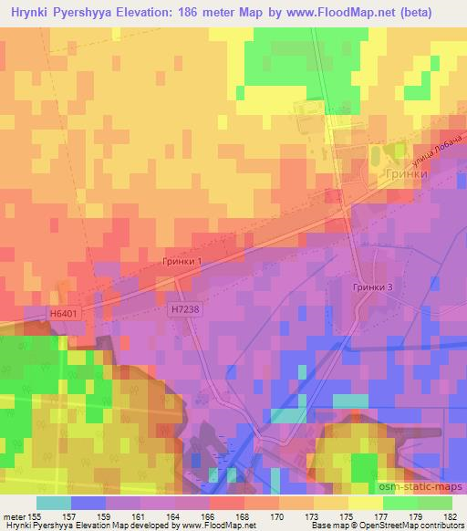 Hrynki Pyershyya,Belarus Elevation Map