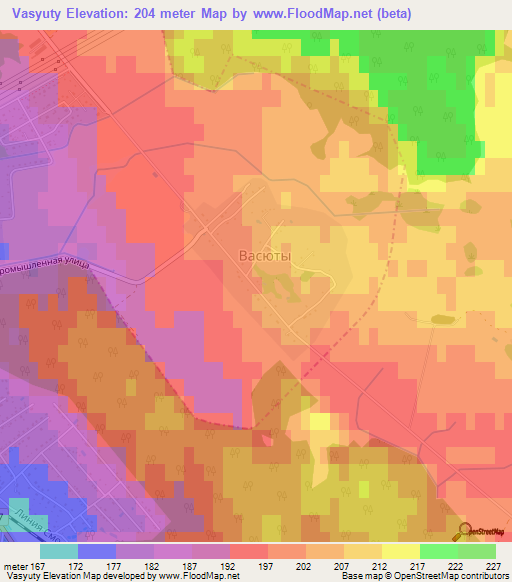 Vasyuty,Belarus Elevation Map