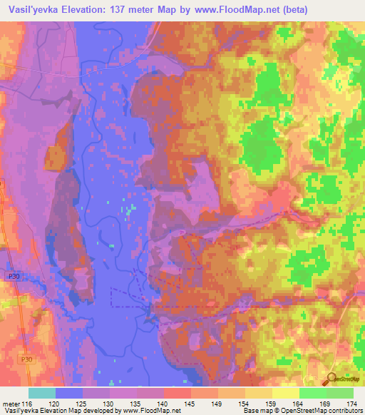 Vasil'yevka,Belarus Elevation Map