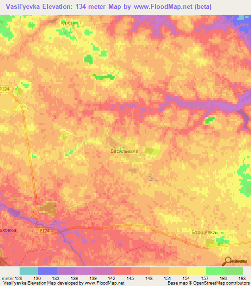 Vasil'yevka,Belarus Elevation Map