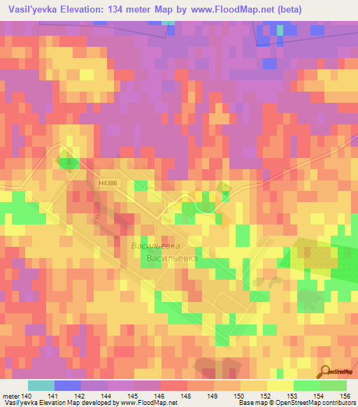 Vasil'yevka,Belarus Elevation Map