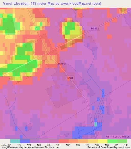 Vangi,Belarus Elevation Map